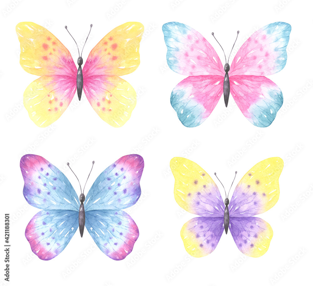 Watercolor Butterflies Set