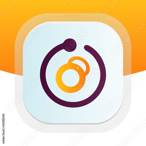 Fitness trainer with dumbbell icon. Physical fitness vector logo design.