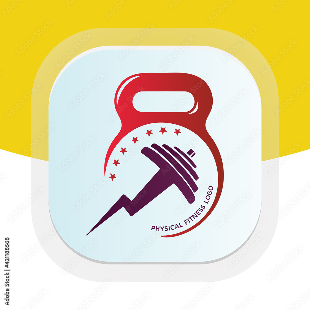 Gym icon design with dumbbell icon. Physical fitness vector logo design. Gym icon design with dumbbell icon. Physical fitness vector logo design.