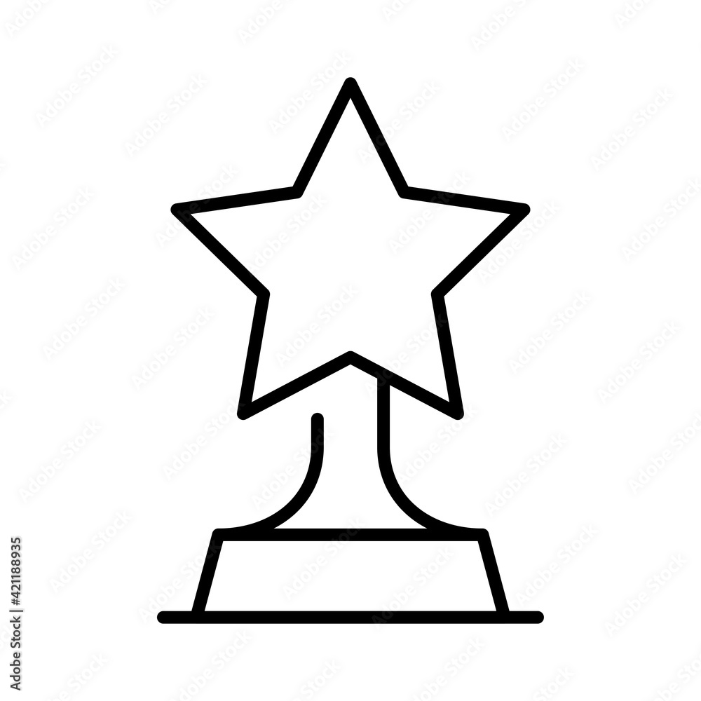 Monochrome reward icon vector award star trophy symbol of victory win triumph success achievement Monochrome reward icon vector award star trophy symbol of victory win triumph success achievement