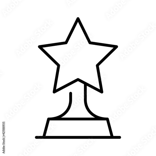 Monochrome reward icon vector award star trophy symbol of victory win triumph success achievement