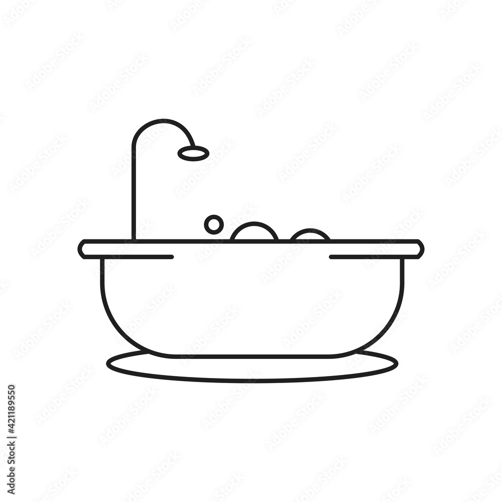 Bathroom furniture linear icon. Home furnishings. Interior design. Silhouette symbol on white space. Vector isolated illustration. Editable stroke Bathroom furniture linear icon. Home furnishings. Interior design. Silhouette symbol on white space. Vector isolated illustration. Editable stroke