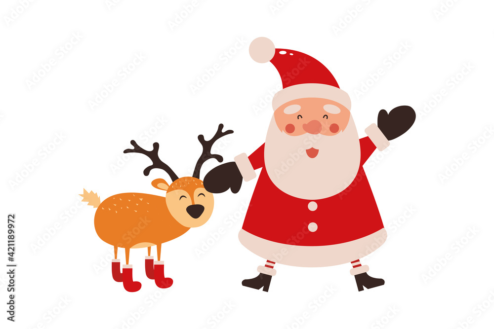Vector illustration of cute Santa Claus mascot or character isolated on white background. Flat style Vector illustration of cute Santa Claus mascot or character isolated on white background. Flat style