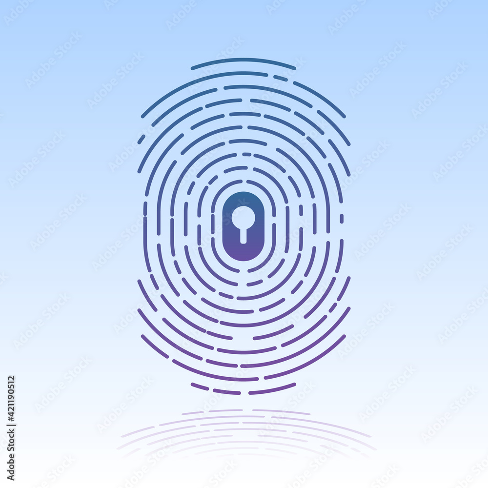 fingerprint with key hole inside concept. modern clean illustration can be used as logo or icon. vector illustration. fingerprint with key hole inside concept. modern clean illustration can be used as logo or icon. vector illustration.