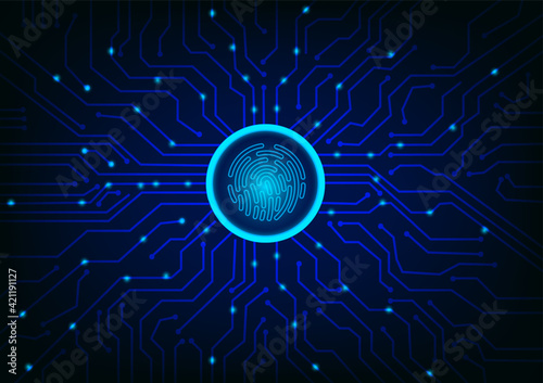 Geometric background and high tech circuit board connection system