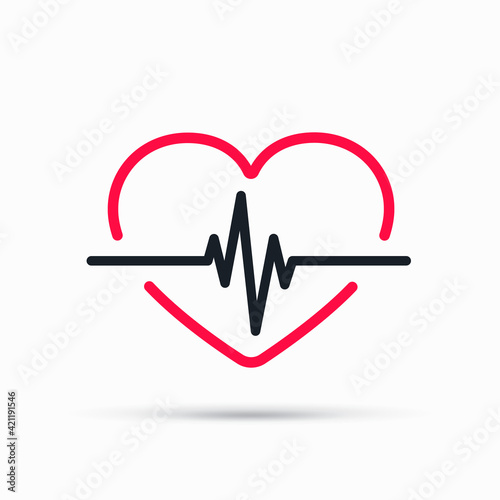 Heart beat icon vector illustration