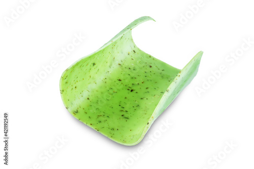 Green cheese on a white isolated background photo