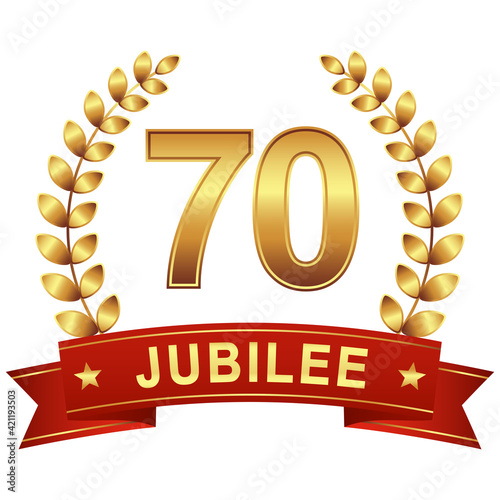 Jubilee button with banner 70 years