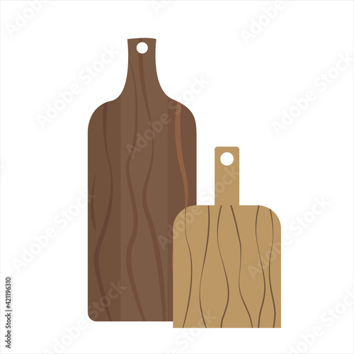 kitchen wooden cooking boards isolated on a white background. Food cutting board
