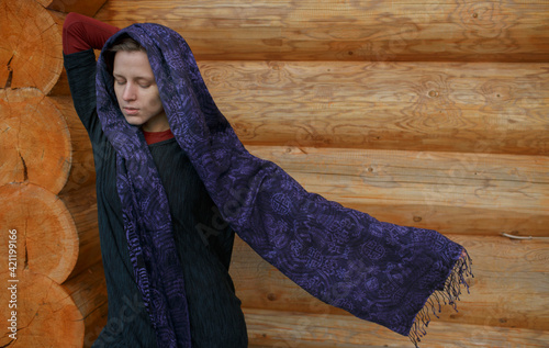 Young woman in scarf, People travel in Asia photo