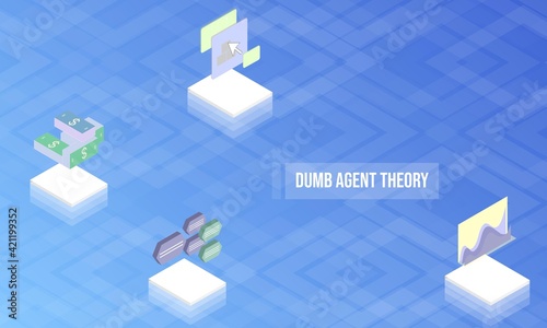 Dumb agent theory concept on abstract design photo