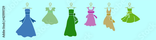 set of bridesmaid cartoon icon design template with various models. vector illustration isolated on blue background