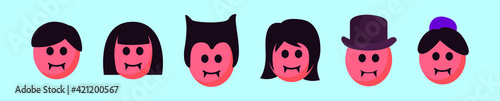 set of dracula family cartoon icon design template with various models. vector illustration isolated on blue background