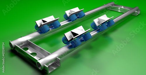Cinema dolly slider on track for filmmaker.