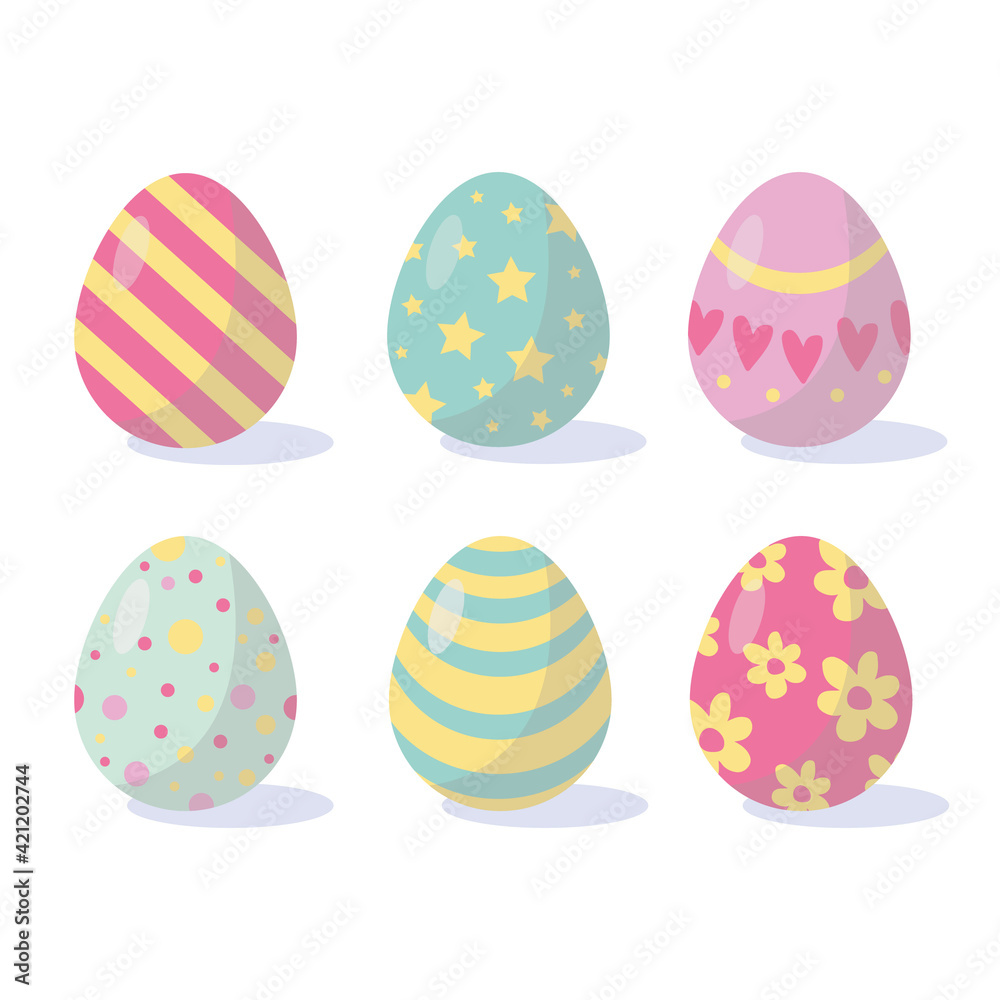 Easter eggs set, happy easter