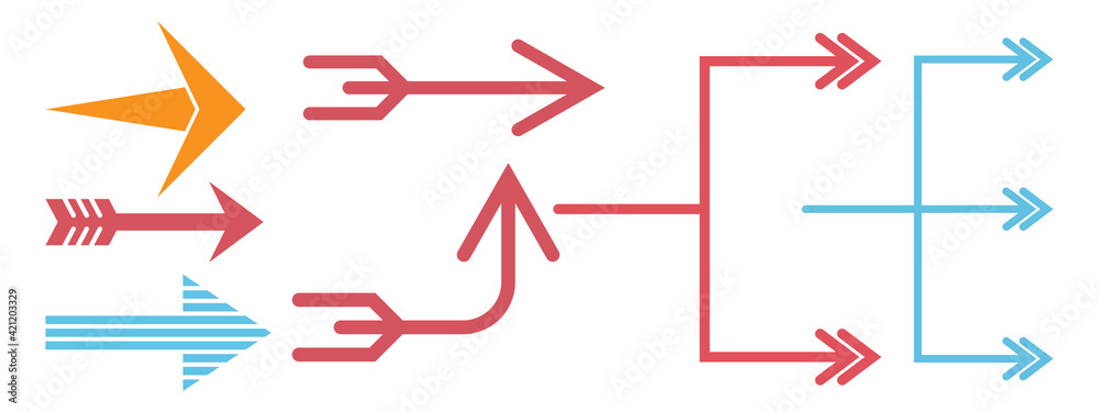 arrow icon set vector design illustration. direction symbol