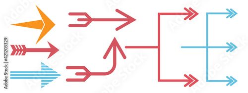 arrow icon set vector design illustration. direction symbol