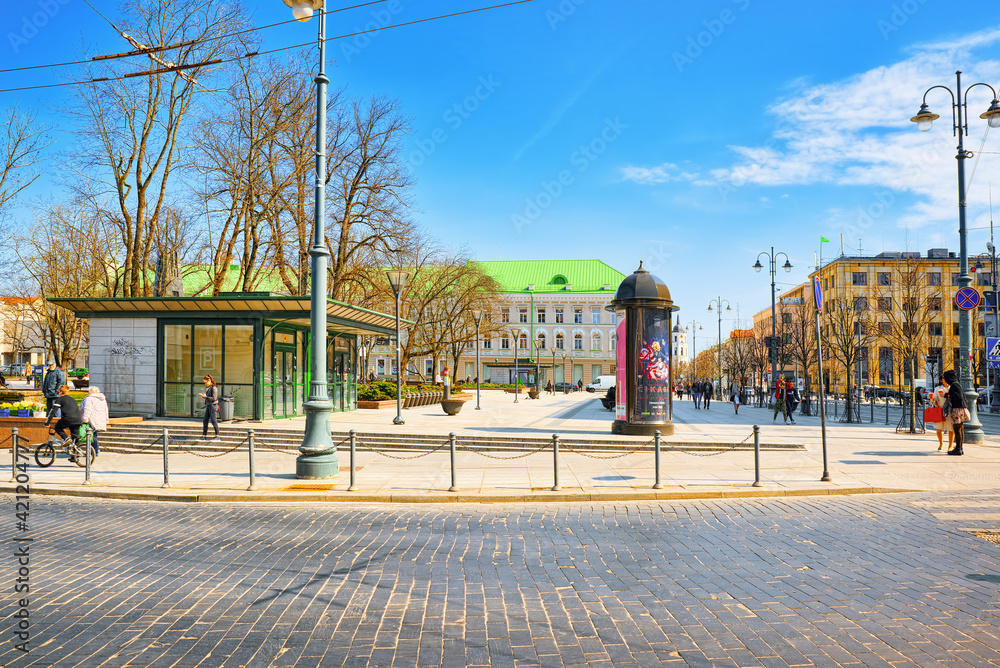 Landscapes of the Old City of Vilnius- is central and historical part of Vilnius. - obrazy, fototapety, plakaty 