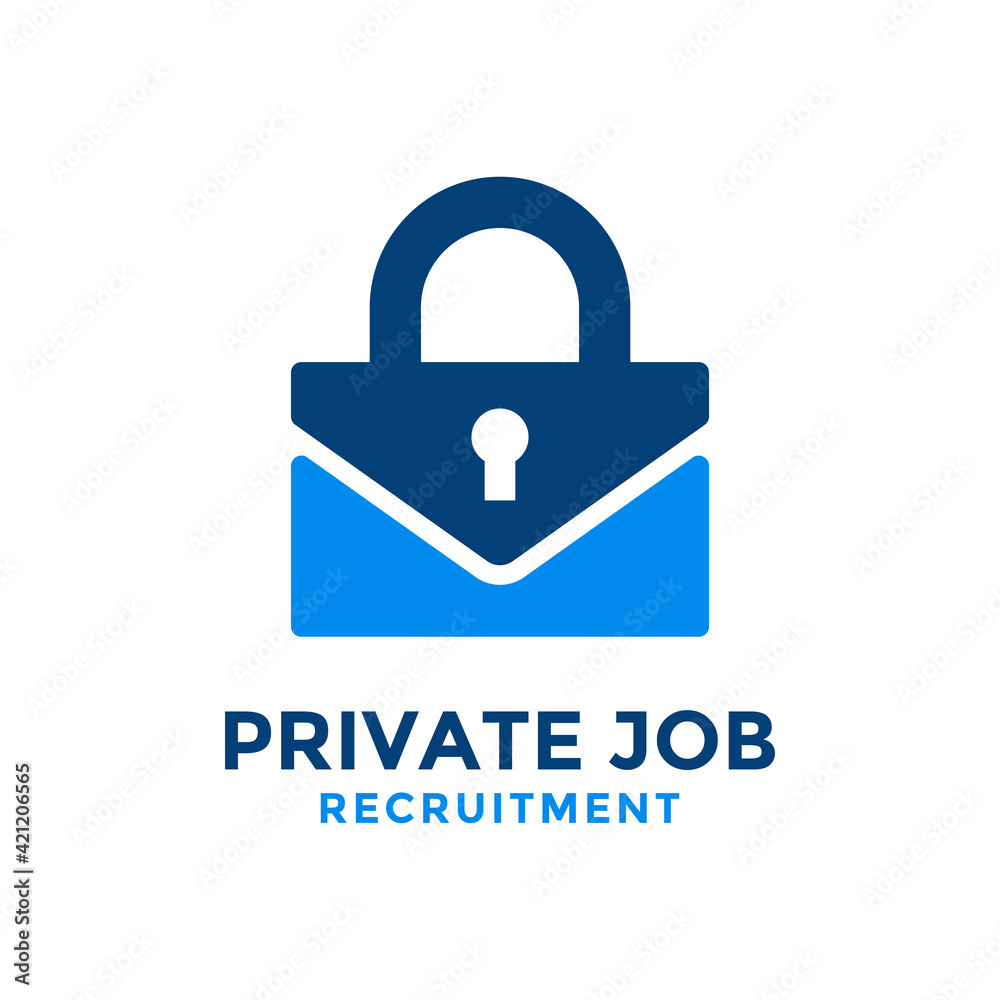 Private job logo design template. Business bag shape concept combined of padlock symbol. Private job logo design template. Business bag shape concept combined of padlock symbol.