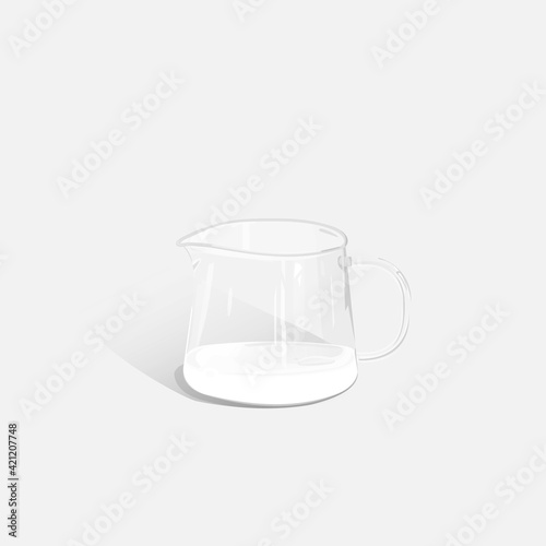 glass jug with milk on a white insulated background