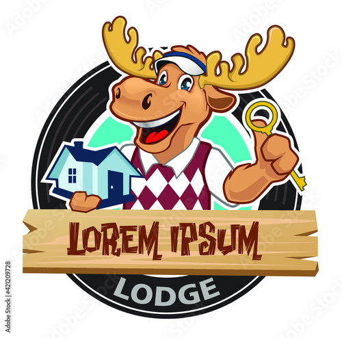 moose animal mascot cartoon in vector