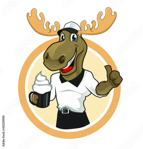 moose animal mascot cartoon in vector