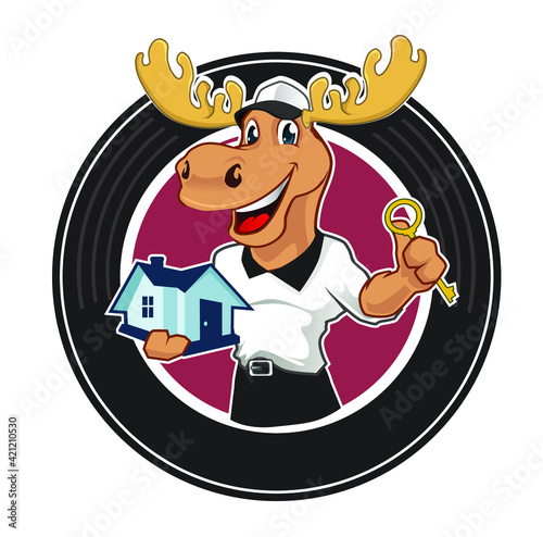 moose animal mascot cartoon in vector