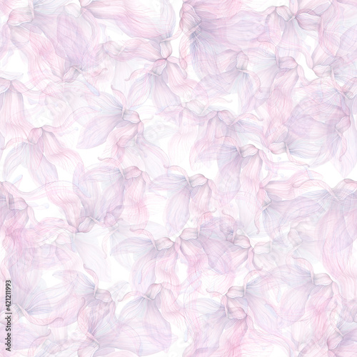 seamless pattern of translucent magnolia petals © Olga