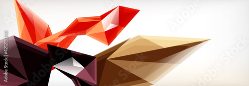 Vector 3d triangles and pyramids abstract background for business or technology presentations, internet posters or web brochure covers