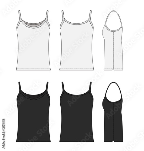 Fotografia, Obraz Woman camisole dress template illustration set
