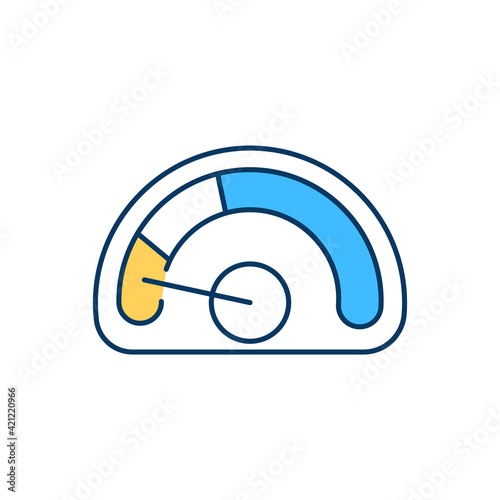 Achieving remission in depressive disorder RGB color icon. Recovery from serious mental illness. Depression and anxiety symptoms absence. Bipolar episodes risks reduction. Isolated vector illustration
