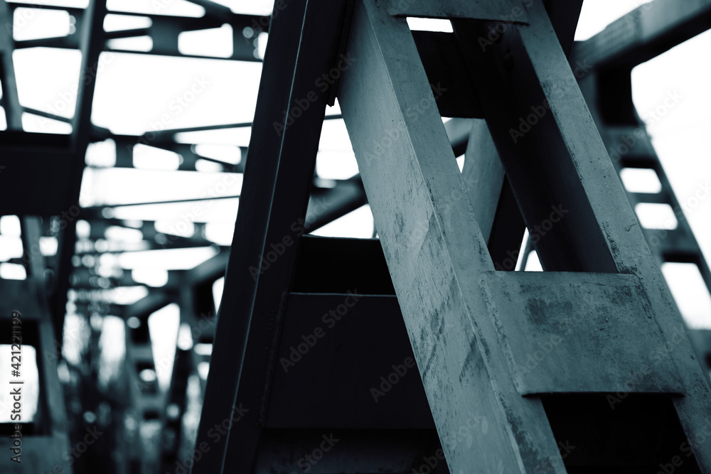 Abstract blue metal architecture background Abstract blue metal architecture background