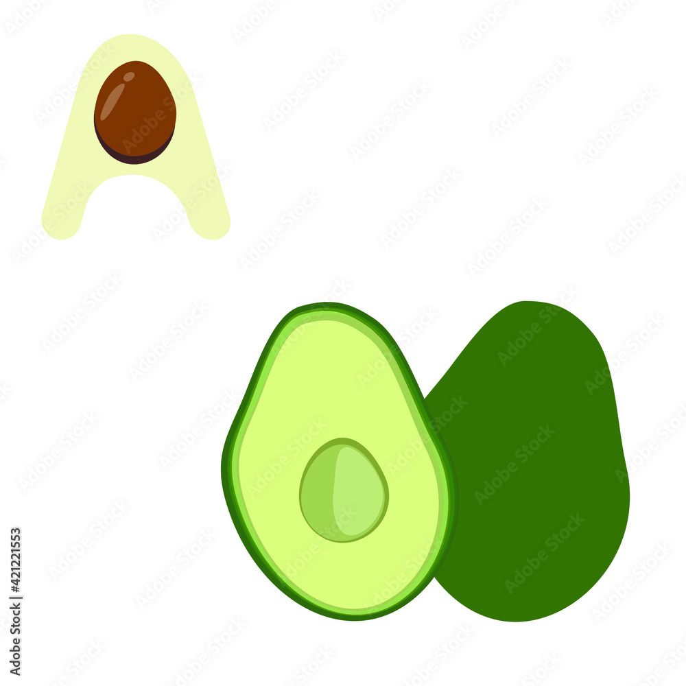 A - avocado, letter alphabet for children A - avocado, letter alphabet for children