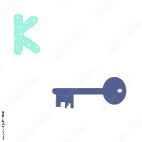 K - key, letter alphabet for children