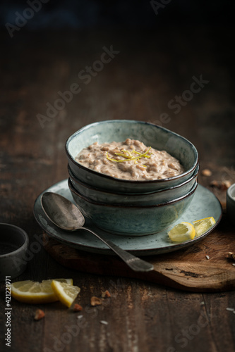 crème riz au lait fait maison aux zestes de citron