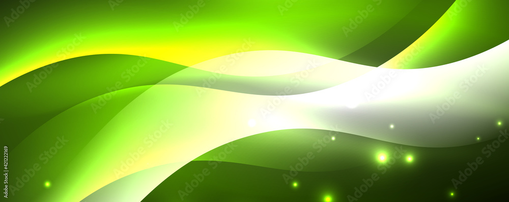 Shiny glowing neon wave, light lines abstract background. Magic energy and motion concept. Vector wallpaper template Shiny glowing neon wave, light lines abstract background. Magic energy and motion concept. Vector wallpaper template