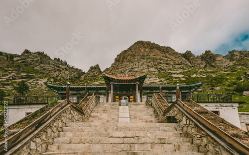 From the walkway to Aryapala Temple Meditation Center in Girkhi-Terelj National Park, Mongolia. July 2018. photo