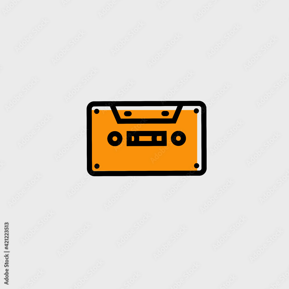 Vector illustration of cassette tape icon