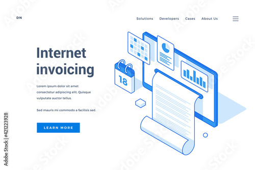 Banner of website offering help with internet invoicing information