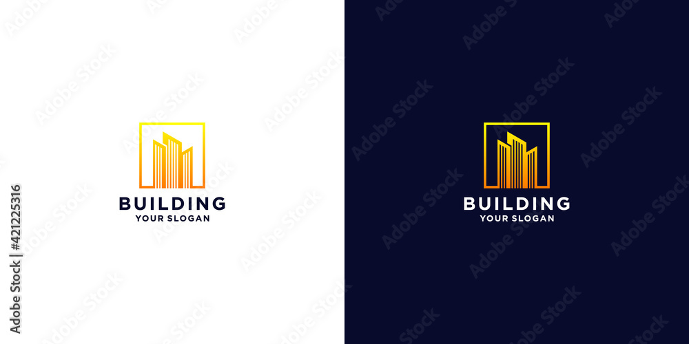 building line logo design vector building line logo design vector