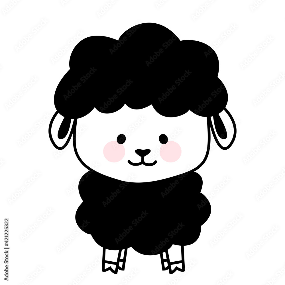Cute baby black sheep character Cute baby black sheep character