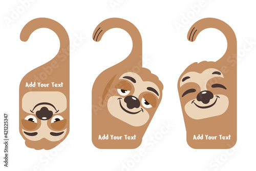 Vector Cartoon Slot Sleep Slowly moving slots hang on trees in various poses.