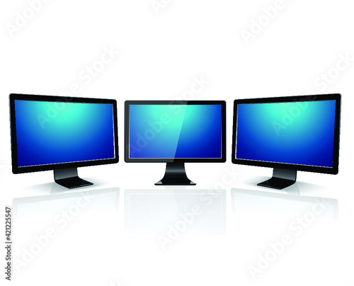 Tv monitors isolated on white