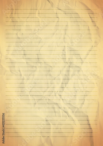 Gold yellow lined paper texture background.
