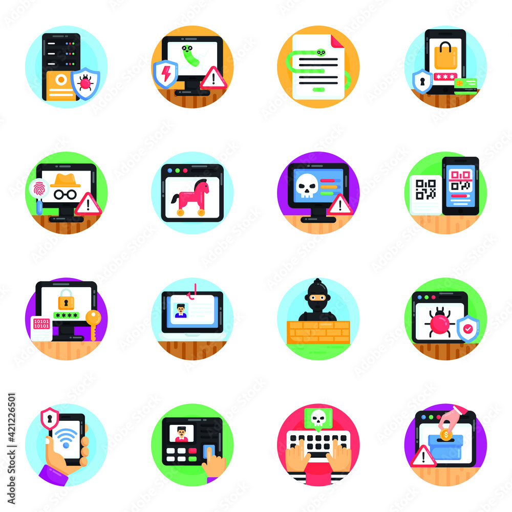 Cyber Safety Flat Rounded Icons
Cyber Safety Flat Rounded Icons