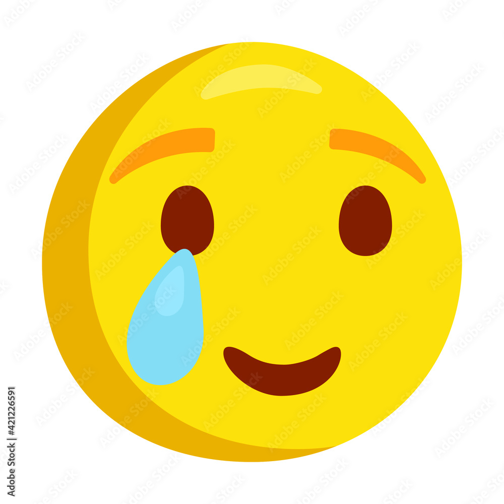 Slightly Whit Tear Emoji Icon Illustration. Gratitude Vector Symbol Emoticon Design Doodle Vector. Slightly Whit Tear Emoji Icon Illustration. Gratitude Vector Symbol Emoticon Design Doodle Vector.