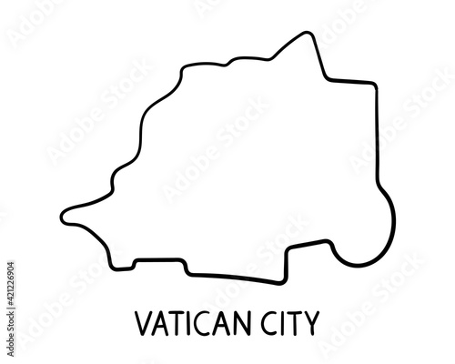  Hand drawn Vatican City map illustration