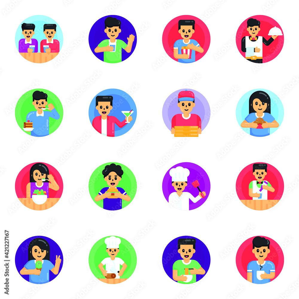 Flat Rounded Icons of Food Activities
Flat Rounded Icons of Food Activities