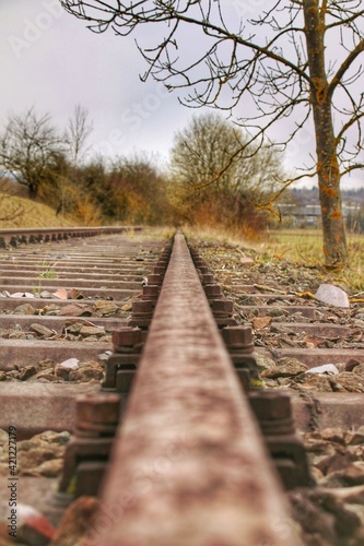 railway in the autumn