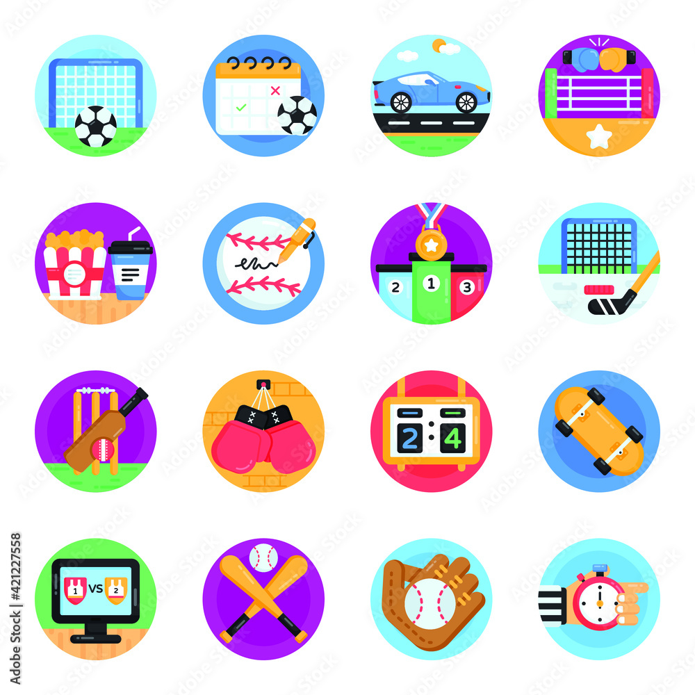 
Sports Elements Flat Icons Pack 

